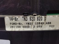 VW SHARAN and dials 7M3920820D