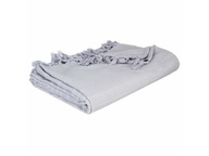 Bavlnený prehoz cez postel so strapcami, 160 x 220 cm, sivý