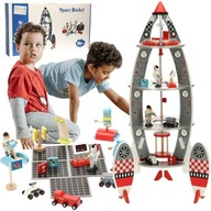 Rakieta drewniana statek prom kosmiczny astronauta zabawka dla chłopca 3l
