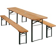 Meble ogrodowe zestaw cateringowy piwny biesiadny składany stół 2x ławka
