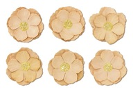 Kwiaty samoprzylepne papierowe clematis (6szt) beż