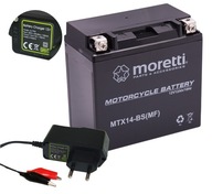 Akumulátor Moretti AGM (Gel) MTX14-BS + Nabíjačka pre aku Biaks B00002 12 V 0,75 A