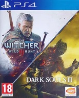 WIEDŹMIN 3 DZIKI GON 3 + DARK SOULS III - ZESTAW - PL - PS4