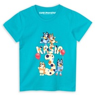 Bluey T-Shirt Detské tričko s menom a číslom Darček k narodeninám