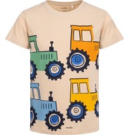 T-shirt chłopięcy Koszulka dziecięca Bawełna beżowy 104 z traktorami Endo