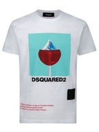 DSQUARED2 luksusowy włoski t-shirt koszulka BIANCO roz.L