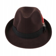 Męski damski filcowy kapelusz Fedora Vintage Panama Trilby Wine red