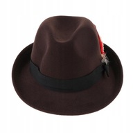 Męski damski filcowy kapelusz Fedora Vintage Panama Trilby granatowy