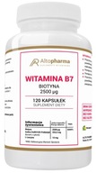 AltoPharma Vitamín B7 2500µg 120 kaps. Biotín Vypadávanie vlasov Metabolizmus