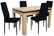 Zestaw 4 krzesła WELUR + stół 80x120/160 cm