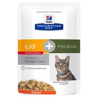 Hill's PD Feline c/d Urinary Stress Metabolic, saszetki dla kotów, 12x85g
