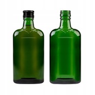 Butelka zielona na bimber PŁASKA 250 ml + zakrętka