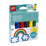 Farby v tube so štetcom Apli Kids - Základné farby 6 ks.