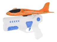 Pištoľ s vystreľovačom Biela + Polystyrénové lietadlo Oranžové deti 6+