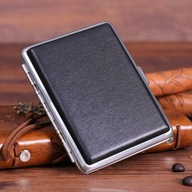 16 Pack Metal Leather Cigarette Case