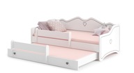 Detská manželská posteľ dvojposteľová biela 160x80cm + matrace