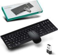 Justdfine zestaw bezprzewodowy klawiatura i mysz 2,4G + Bluetooth czarne