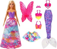 LALKA BARBIE DREAMTOPIA SYRENKA 3w1 WRÓŻKA GJK40