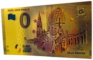 JAN PAWEŁ II 0 EURO Piękny Pozłacany Banknot RARYTAS DO KOLEKCJI