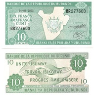 BURUNDI 10 FRANKÓW - 2003 - P -33d - UNC