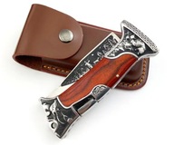 2X ÖSSZECSUKHATÓ VADÁSZKÉS DÍSZÍTETT CSERKÉSZ TÚLÉLŐ FA 23CM FINKA