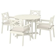 IKEA BONDHOLMEN Stôl + 4 stoličky biela/béžová Froson/Duvholmen béžová