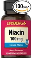 Lindberg Niacin (B-3), Niacín 100 mg, 100 Vegetarian Tablets