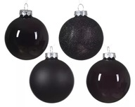 Sada sklenených vianočných guličiek čierna 42 ks