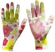 Dámske záhradné rukavice Farebné kvety 6-XS
