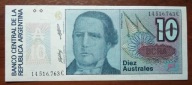 ARGENTÍNA 10 australes 1989 méret P-325b