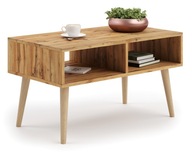 Konferenčný stolík dub craft zlatá lavica 90x50x55cm škandinávske drevené nohy