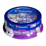 VERBATIM DVD+R DL Printable 8,5GB 8x c25 KVALITA A DOBRÁ CENA