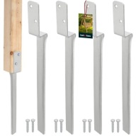 4x HINTAOSZLOP ALAP STABILIZÁLÓ BESZÚRHATÓ HORGONY TARTÓ 50cm HORGANYZOTT