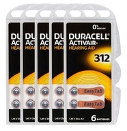 30x Baterie słuchowe 312 DURACELL ActivAir PR41