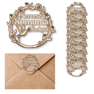 SCRAPBOOK FA GRAVÍROZÁS SZENTÁLDOZÁSI MEGHÍVÓ DEKORÁCIÓ 10DB