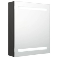 vidaXL Kúpeľňová skrinka so zrkadlom a LED, antracitová, 50x14x60 cm