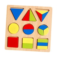 Drewniana zabawka do sortowania kolorów. Drewniana tablica z geometrycznymi kształtami do przedszkola