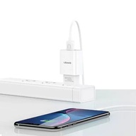 USAMS Ładowarka sieciowa 1x USB T21 lightning biały/white 2,1A Fast Chargin