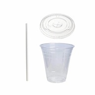 Kubek plastikowy 500 ml z + słomki 13.5/23cm do Bubble Tea