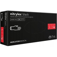 Rękawice Mercator Medical Nitrylex Black r. L czarne 100 sztuk