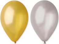 Balony metal 10" - złote i srebrne/ 50 szt.
