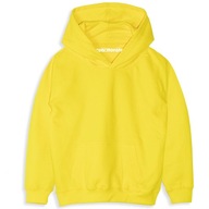 Bluza z kapturem dziecięca Bawełniana Kangurka Gruba Ciepła Premium Żółta