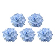 5 Pieces Faux Flower Heads Large Flowers Silk blue