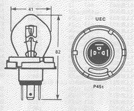 LUCAS Žiarovka UEC 24V 50/50W P45t