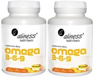 Aliness OMEGA 3-6-9 ľanový olej DHA EPA 2x90kaps. Cholesterol Zrak
