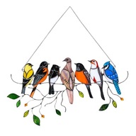 Multicolor Window Birds Suncatcher Outdoor 7 vtákov