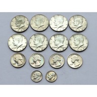 Monety USA: 1/2 dolara, 1/4 dolara, 10 centów