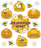 Dekoracja na gazetkę - Dzień Pszczoły - Jak powstaje miód? (70x85cm)
