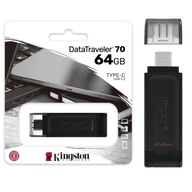 Pendrive KINGSTON DT70 | 64GB czarny USB-C | szybkie złącze USB3.2