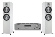 2× Stĺpec Monitor Audio Bronze 500 biely + Zosilňovač Cambridge Audio AXR100